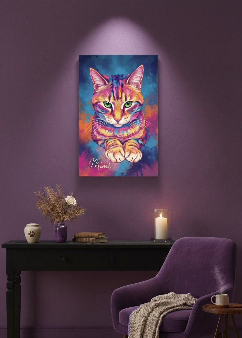 Toile souvenir personnalisée – Portrait animal – Les Mots de l’Arc-en-Ciel