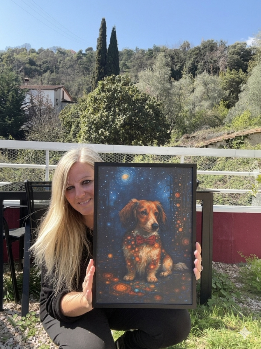 Ritratto animale personalizzato con cornice – Quadro commemorativo per animali domestici 🐾